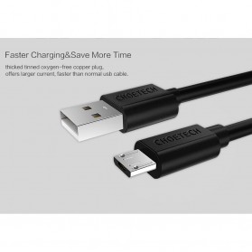 CHOETECH Kabel Charger Micro USB Fast Charging 2.4A - 1m - Black - 3