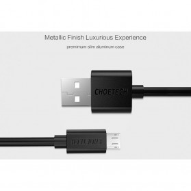 CHOETECH Kabel Charger Micro USB Fast Charging 2.4A - 1m - Black - 4