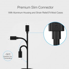 CHOETECH Kabel Charger Micro USB Fast Charging 2.4A - 1m - Black - 5