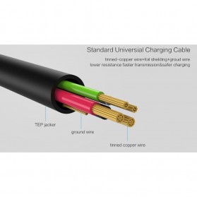 CHOETECH Kabel Charger Micro USB Fast Charging 2.4A - 1m - Black - 7