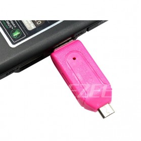 USB OTG 2 in 1 Card Reader Universal - Black - 3