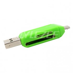 USB OTG 2 in 1 Card Reader Universal - Black - 4
