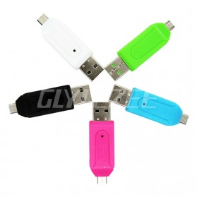 USB OTG 2 in 1 Card Reader Universal - Black - 7