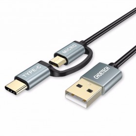 CHOETECH Kabel Charger 2 in 1 USB Type C dan Micro USB - 1.2m - Black/Gray - 2