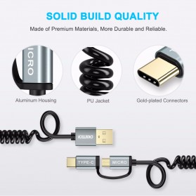 CHOETECH Kabel Charger 2 in 1 USB Type C dan Micro USB - 1.2m - Black/Gray - 7