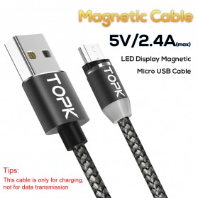 TOPK Kabel Charger Magnetic Micro USB 1 Meter - CS1711 - Gray - 4