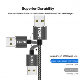 TOPK Kabel Charger Magnetic Micro USB 1 Meter - CS1711 - Gray - 5