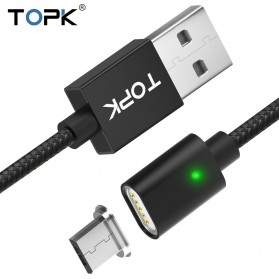 TOPK Kabel Charger Magnetic Micro USB Braided - Black