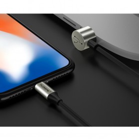FLOVEME L Shape 2 in 1 Kabel Charger Lightning + Micro USB 2.4A 1 Meter - Black - 6