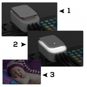 TOPK Charger USB 3 Port 3.4A dengan Lampu LED - White - 8