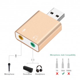 External USB Sound Card 3D Audio 7.1 - Black - 2