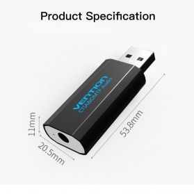 Vention External USB Sound Card - Black - 6