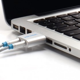 Vention External USB Sound Card AUX 3.5mm & Microphone - Silver - 3