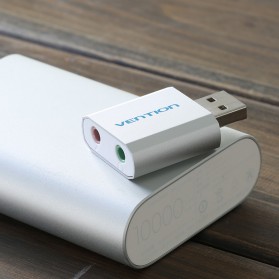 Vention External USB Sound Card AUX 3.5mm & Microphone - Silver - 4
