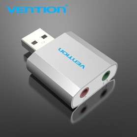 Vention External USB Sound Card AUX 3.5mm & Microphone - Silver - 5