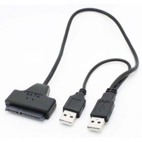 Jual Adapter Konverter - Kabel Konverter HDD 2.5 Inch SATA 7+15 Pin to USB 2.0 - TSR369 - Black