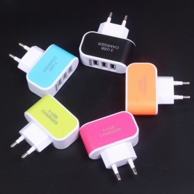 Adapter Travel Charger USB 3 Port 5V 3.1A EU Plug LED - EKA - Black - 5