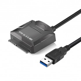E-yield Kabel Adapter USB 3.0 to SATA for 3.5 / 2.5 Inch HDD SSD - ZD0004 - Black - 1