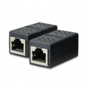 RJ45 Female to Female Cat6 Network LAN Extension Adapter Connector - Black - 3