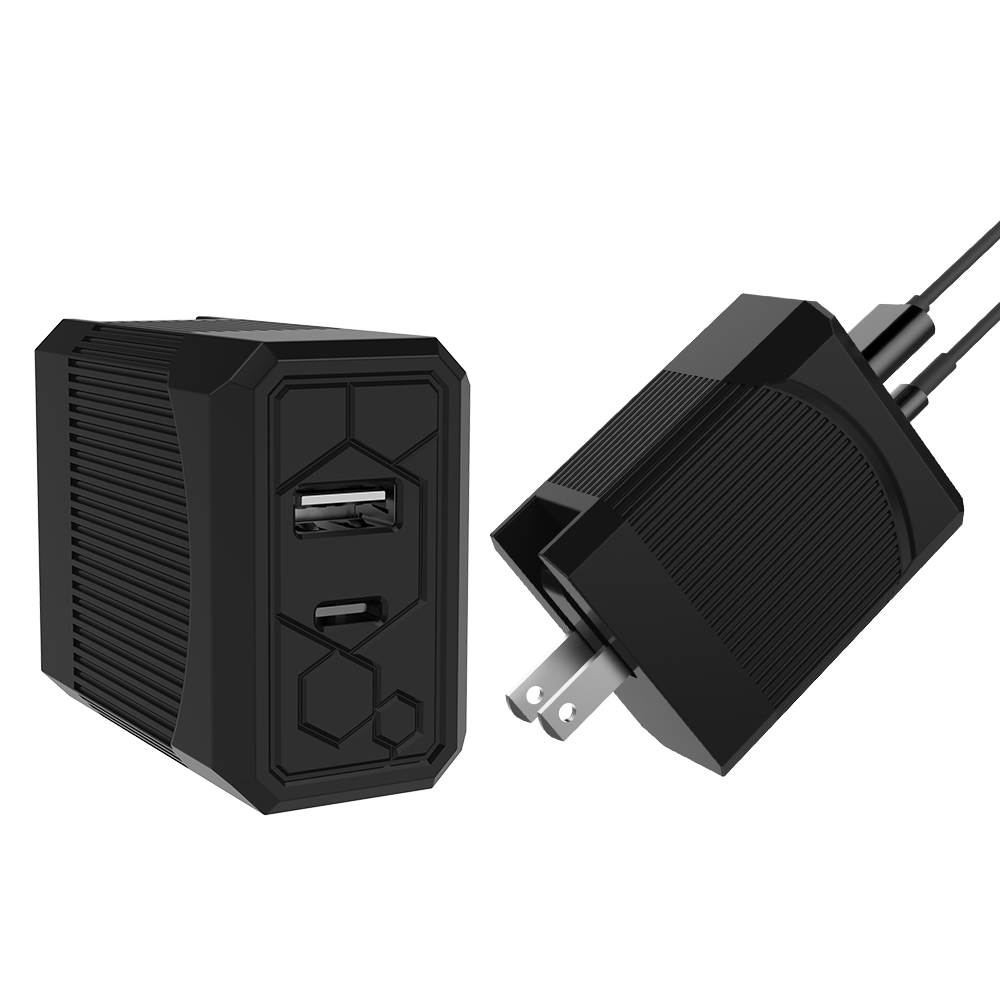 Travel Pd Charger Smartphone Usb Type C 2 Port 3 1a Rk C002