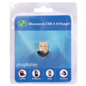 USB Bluetooth Receiver V4.0 Chipset CSR8510 Gold Plated - Black - 3