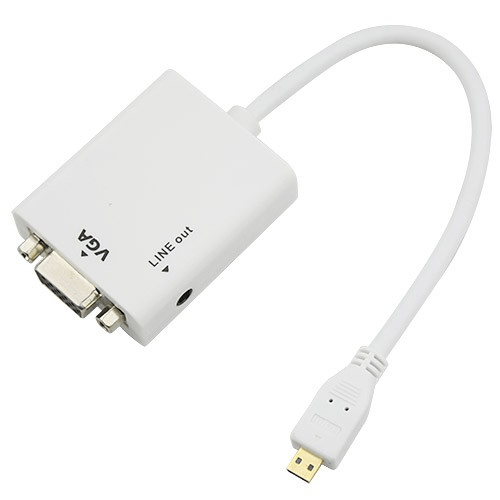 HD Conversion Cable Micro HDMI to VGA with Audio Output 
