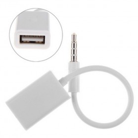 Adapter AUX 3.5mm ke USB 2.0 Female - White - 1