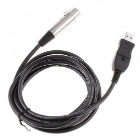 USB to XLR Microphone Studio Audio Adaptor Connector 2.8M - AY12 - Black