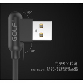 Golf Kabel Charger Micro USB L Shape - GC-45 - Black - 4