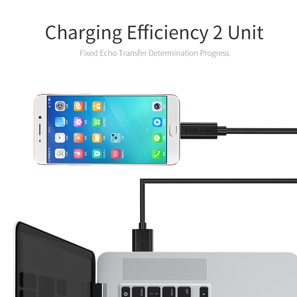 Gambar produk CHOETECH Kabel Charger Micro USB Fast Charging 2.4A 1.2 Meter - AB003