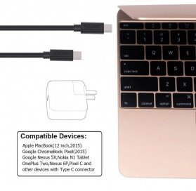 CHOETECH Kabel Charger USB Type C to Type C 1 Meter - CC0002 - Black - 4