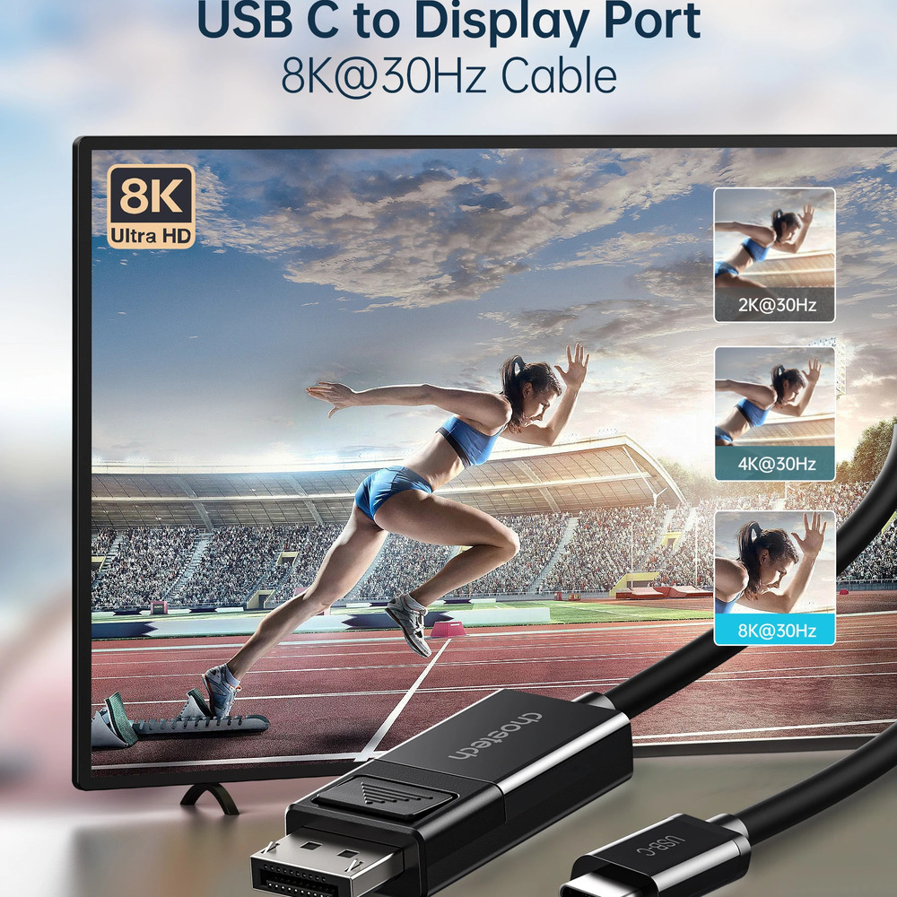 Gambar produk CHOETECH Kabel USB Type C to Display Port 8K 30Hz 1.8M - XCP-1803