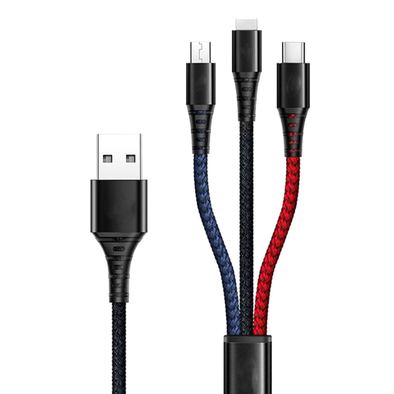 Mcdodo 3 In 1 Kabel Charger Micro Usb Type C Lightning Braided 2 4a 1 2 Meter Ca 622 Black Jakartanotebook Com