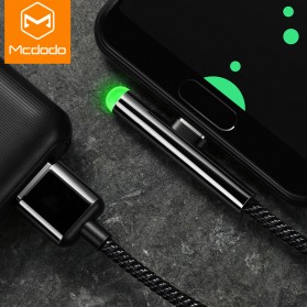 MCDODO Kabel Charger USB Type C L Angle LED 2 Meter - CA-6391 - Black - 1