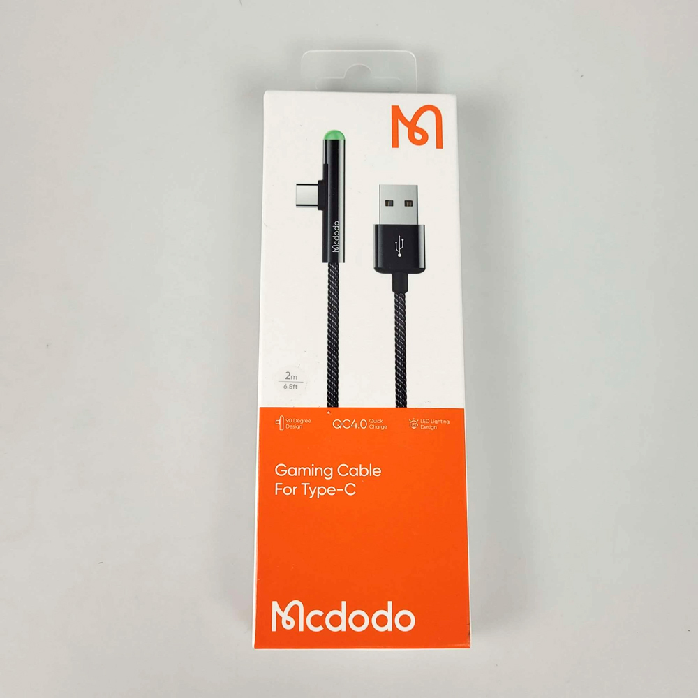 Gambar produk MCDODO Kabel Charger USB Type C L Angle LED 2 Meter - CA-6391