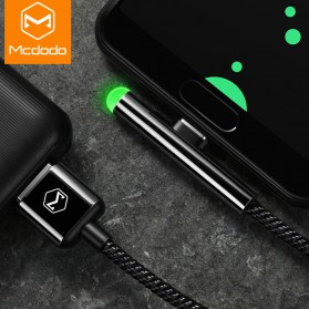 MCDODO Kabel Charger USB Type C L Angle LED 1.5 Meter - CA-6390 - Black