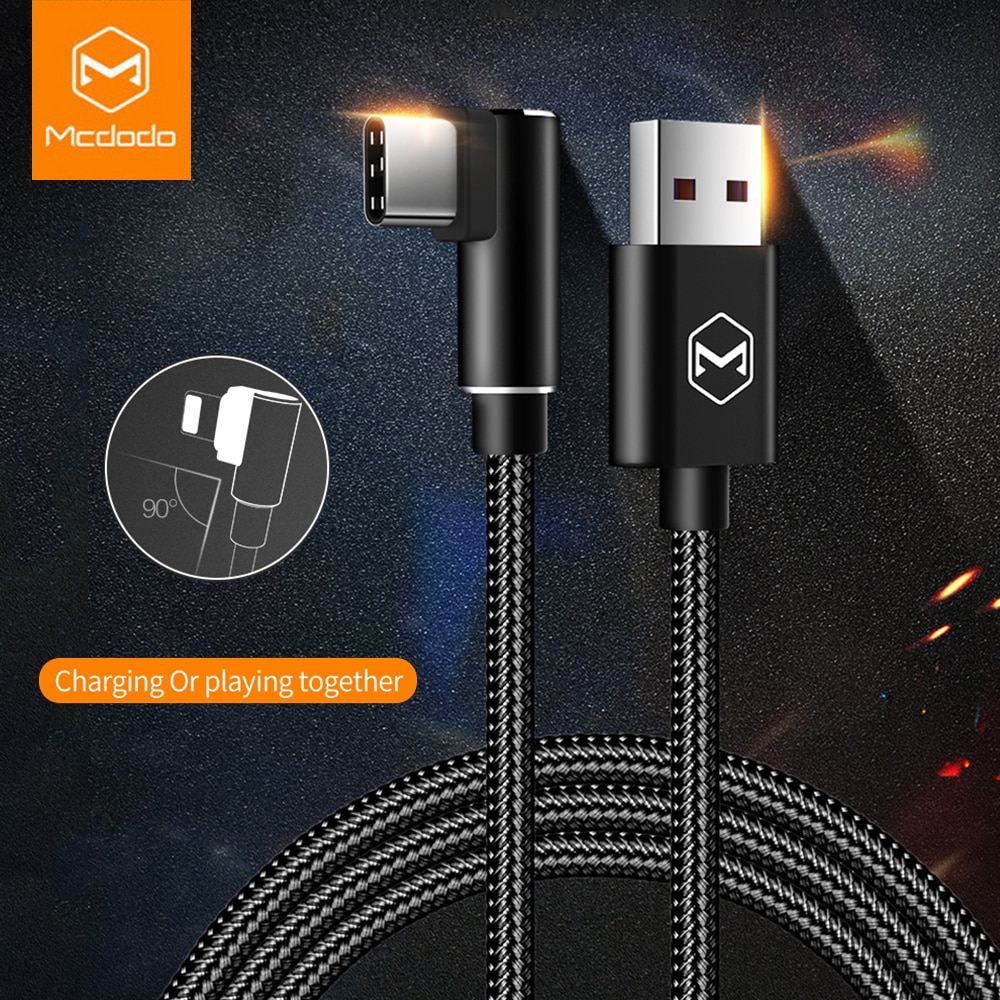 Mcdodo Kabel Charger Usb Type C Braided L Shape 2 Meter 5a Ca