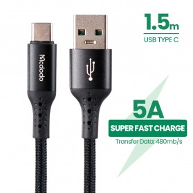 MCDODO Kabel Charger USB Type C Fast Charging 5A 1.5 Meter - CA-7430 - Black