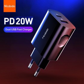 MCDODO Charger USB Type C PD QC4.0 2 Port 20W - CH-8411 - Black - 1