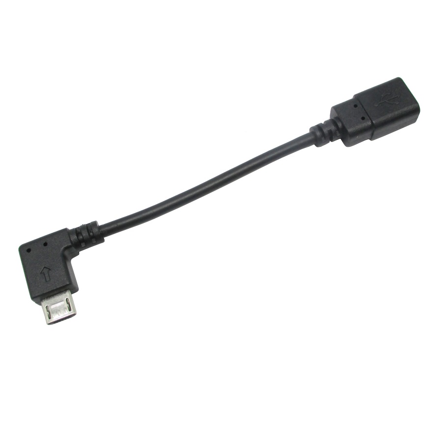 Taff Micro USB Extension Cable 90 Degree 10cm Black