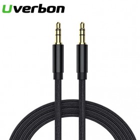 Uverbon Kabel Audio AUX TRS Extension 3.5mm Male to Male 1 Meter - AV22 - Black
