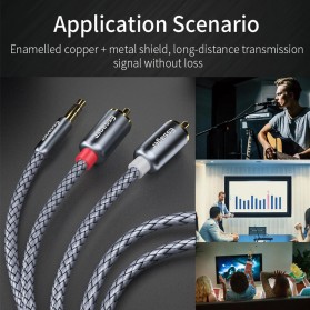 Kabel Audio & Adapter - Essager Kabel Audio HiFi 3.5mm to RCA 2 Meter - AV117 - Gray
