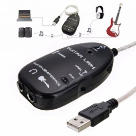 Homeland USB Gitar Link Audio Cable for PC / Mac - HD031 - Black