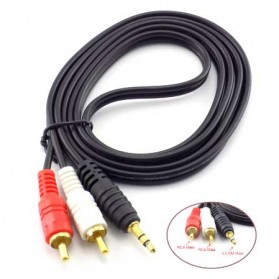 Kabel Audio Jack 3.5mm to RCA Male 2m - RC3501 - Black