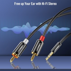 UGREEN Kabel Audio HiFi 3.5mm to RCA 1.5 Meter - 10583 - Black - 6