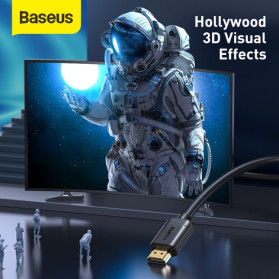 Baseus Kabel HDMI ke HDMI 2.0 Gold Plated 4K Laser Image Quality 5M - CAKGQ-D01 - Black - 5