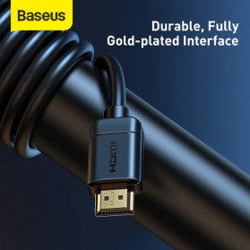 Baseus Kabel HDMI ke HDMI 2.0 Gold Plated 4K Laser Image Quality 5M - CAKGQ-D01 - Black - 6