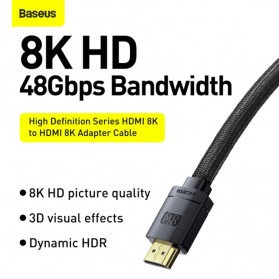 Konverter & Kabel HDMI - Baseus Kabel HDMI High Definition Series 8K 2 Meter - CAKGQ-K01 - Black