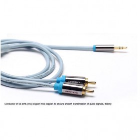 Vention Kabel 3.5mm Male ke 2 RCA Male HiFi - 1M - BCFBF - Blue - 5