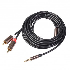 Vention Kabel 3.5 mm Male ke 2 RCA Male HiFi 2M - Black - 2